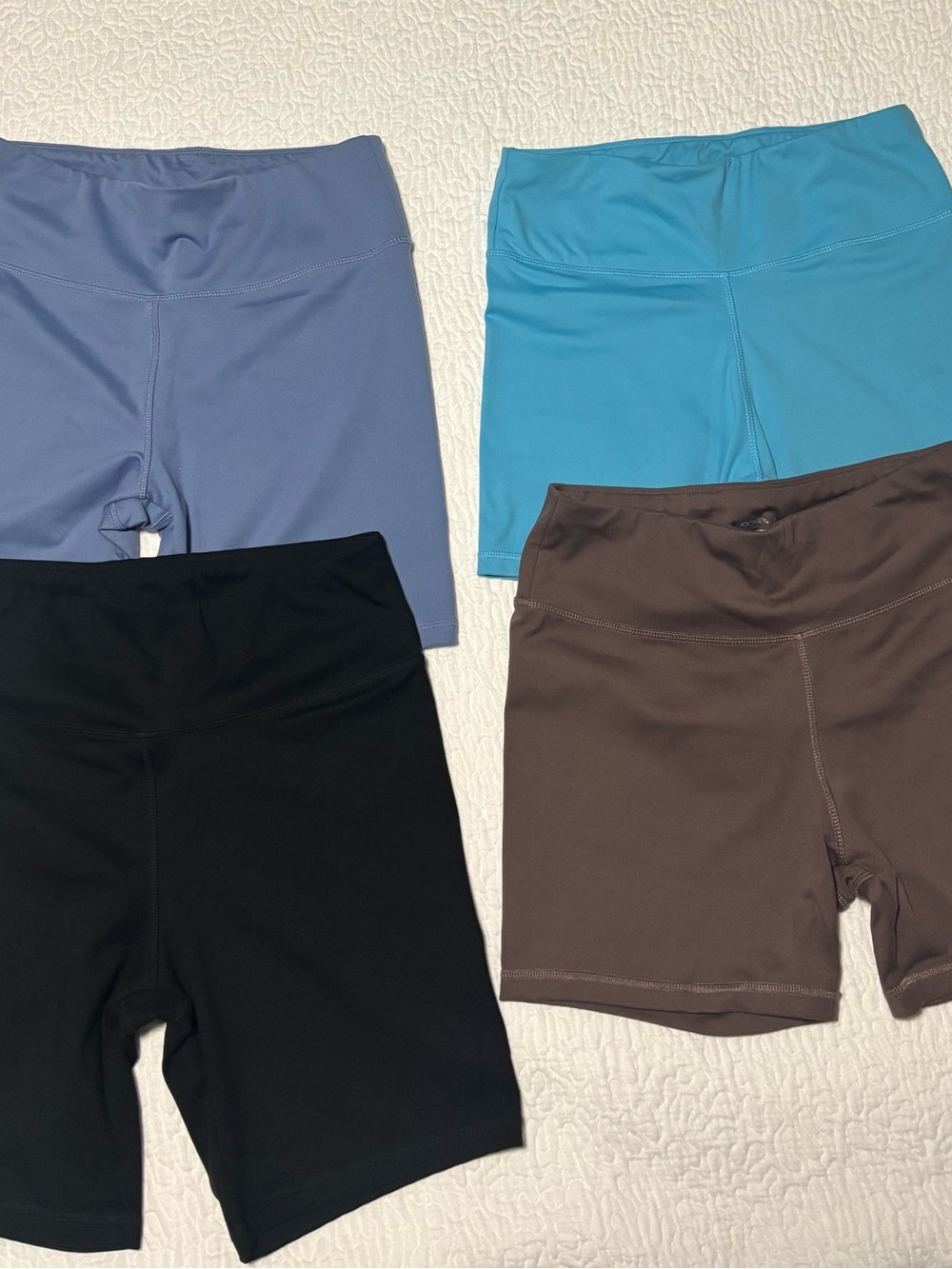 Women’s High-Waist Active Bike Shorts – Black, Blue, Teal, Brown $ 20 for all 4
